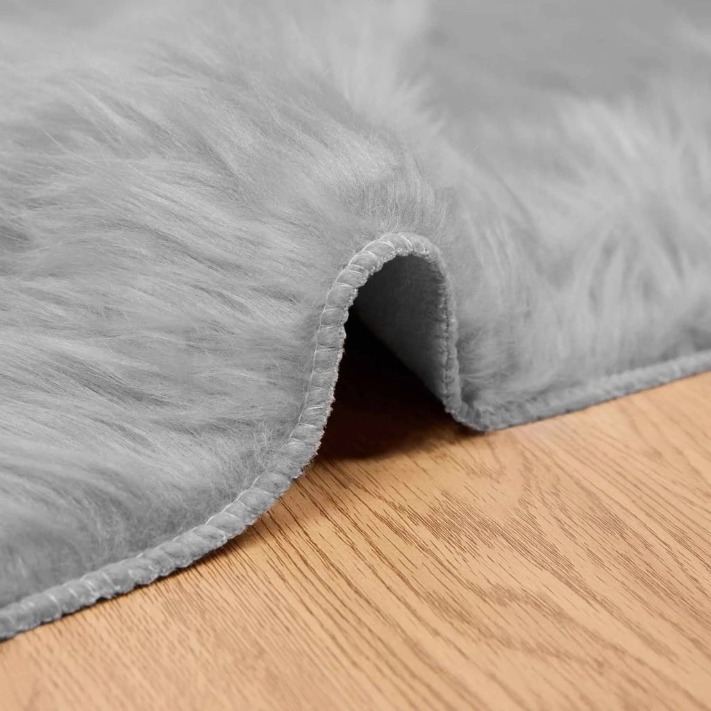 Tappeto in finta TAFALLA Grigio 160 x 160 cm Poliestere 42021532
