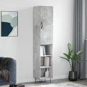 Credenza-Buffet-Armadio da cucina Grigio Cemento 34,5x34x180 cm in Legno Multistrato 628574