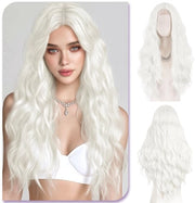 Pruika 70 cm Lunga con Bob e Capelli Ricci - Tollerante al Calore Capelli Sintetici - Parte Centrale - Cosplay - Festival - Manufatto a Mano - Pezzo di Capelli