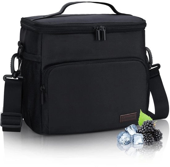 Tas a Isolante per Picnic Opvougbile con Cintura Regolabile per Campeggio, Barbecue, Escursioni - Nero