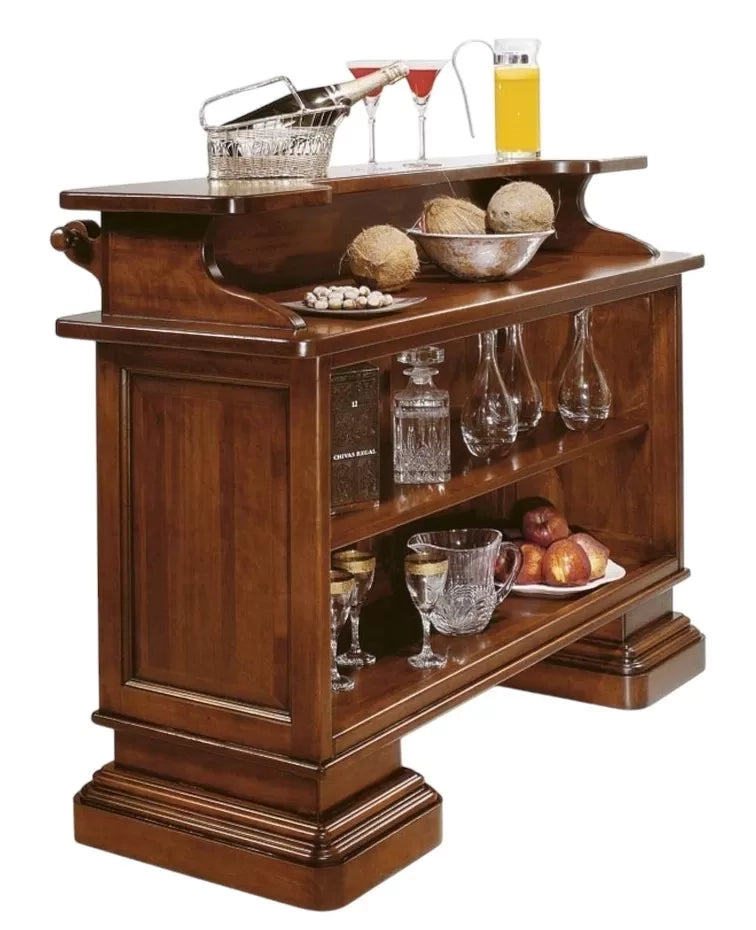 Mobile bar arte povera legno di pioppo tinta noce 131x47x103 (1223) - Mobili 2G