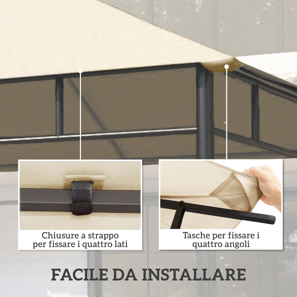 Tetto Gazebo 3x3m ¨C zephmum ¨C Poliestere Crema