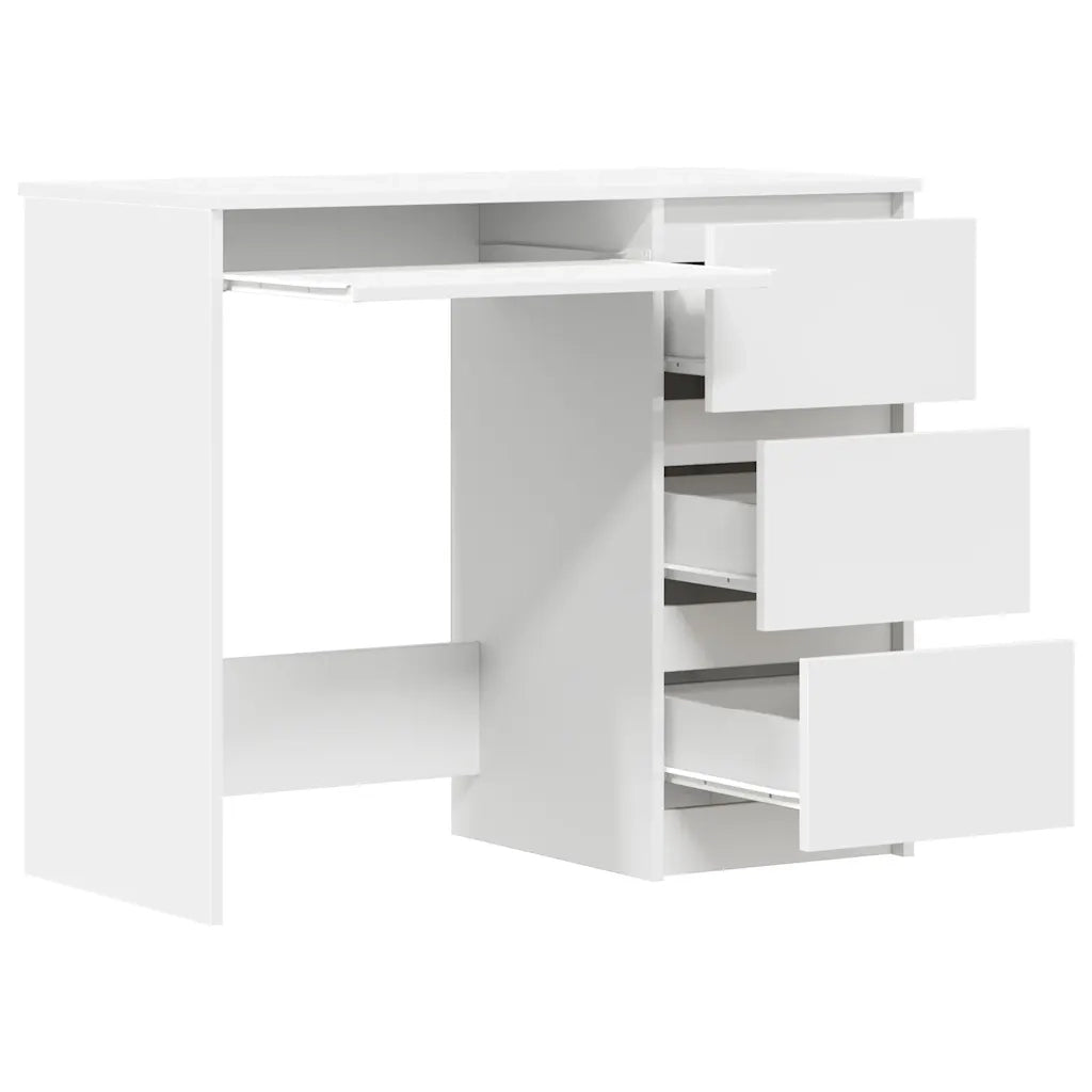Scrivania-Scrivanie per ufficio e studio-Scrittoio Bianca 90x45x76 cm in Legno Multistrato
