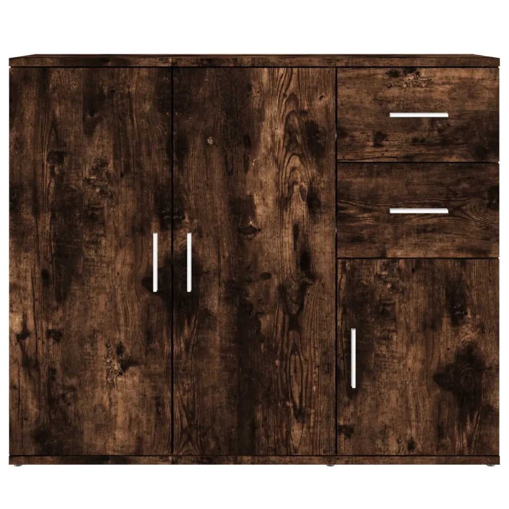 Credenza Rovere Fumo 91x29,5x75 cm in Legno Multistrato 823274