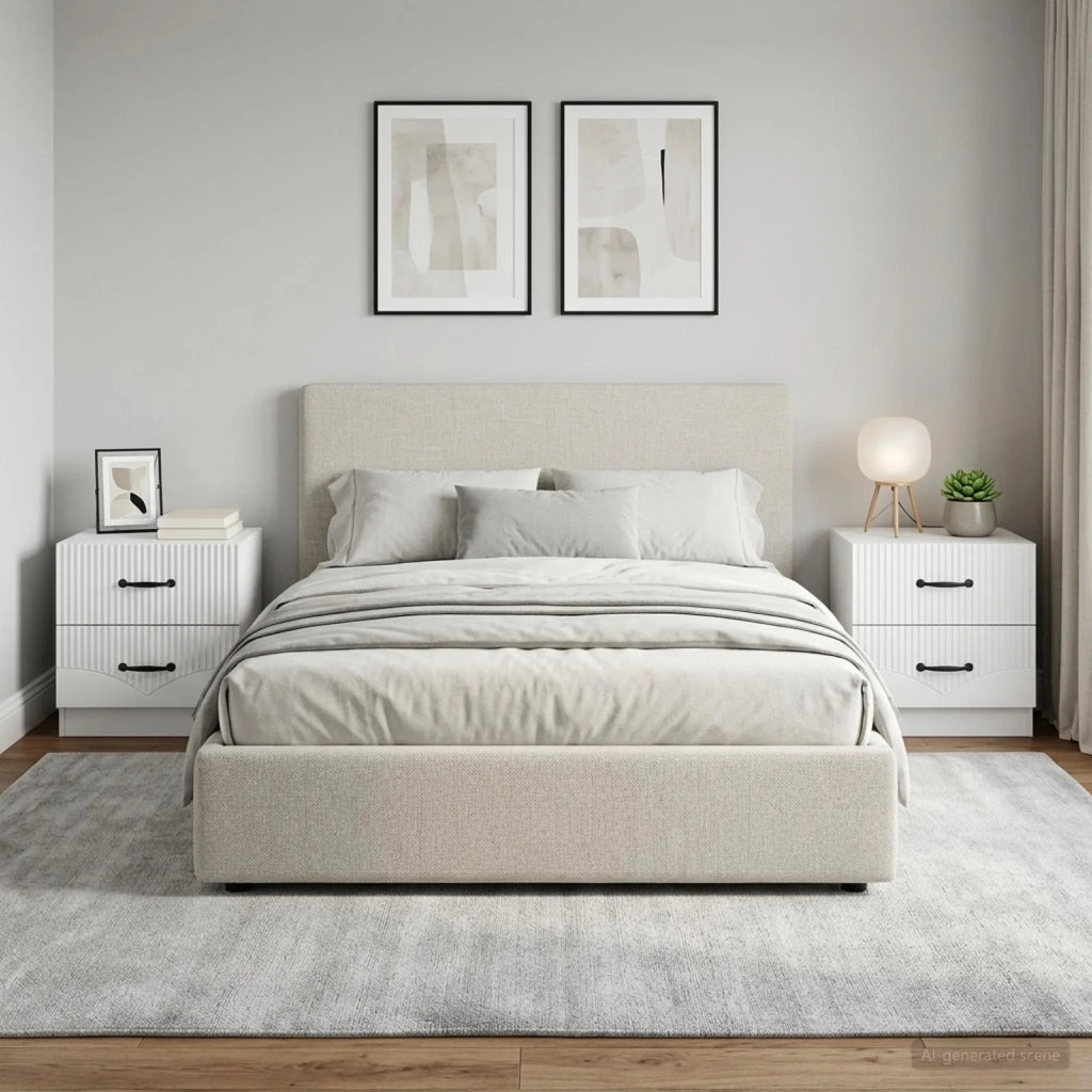 Armadio da Notte con cassetto 2 pcs Bianco 43 x 34,5 x 44,5 cm 895216