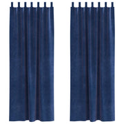 Tende Oscuranti | Tende Blackout 2 pz Blu Scuro 140 x 260 cm Velluto
