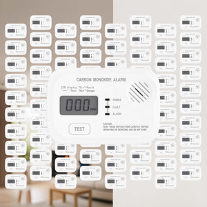 Set 80x Rilevatore monossido di carbonio con display 120 x 74 x 31 mm, allarme CO con batterie sostituibili incluse