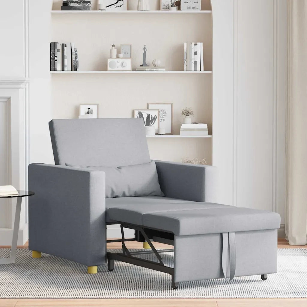 vidaXL Divano Letto Singolo Grigio chiaro 90 x 165 x 87 cm Tessuto