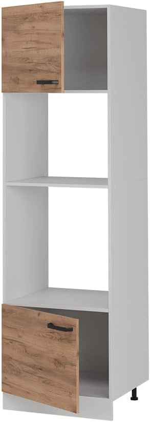 Mobile cucina microonde R-Line, Quercia dorata, 60 cm senza piano di lavoro, per la libera combinazione all'interno di sistemi cucina modulari