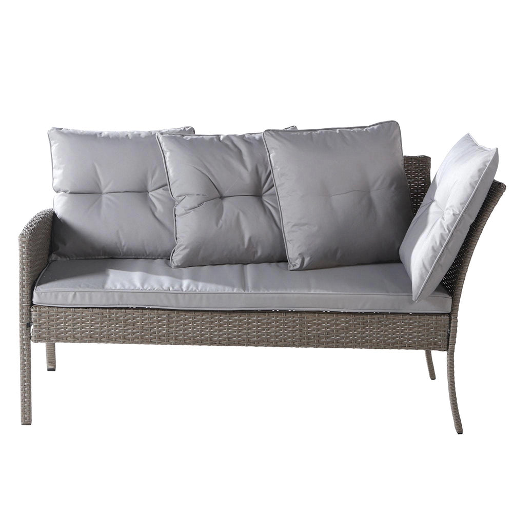 Set da pranzo in resina intrecciata - Xylo - 7 posti - Colore kaki - Tessuto removibile e lavabile