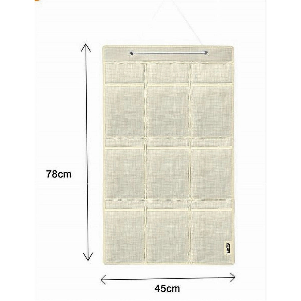 Trade Shop - Portaoggetti Organizer A Sospensione 9 Tasche Tessuto Bagno Camera 45x78cm 69715 -
