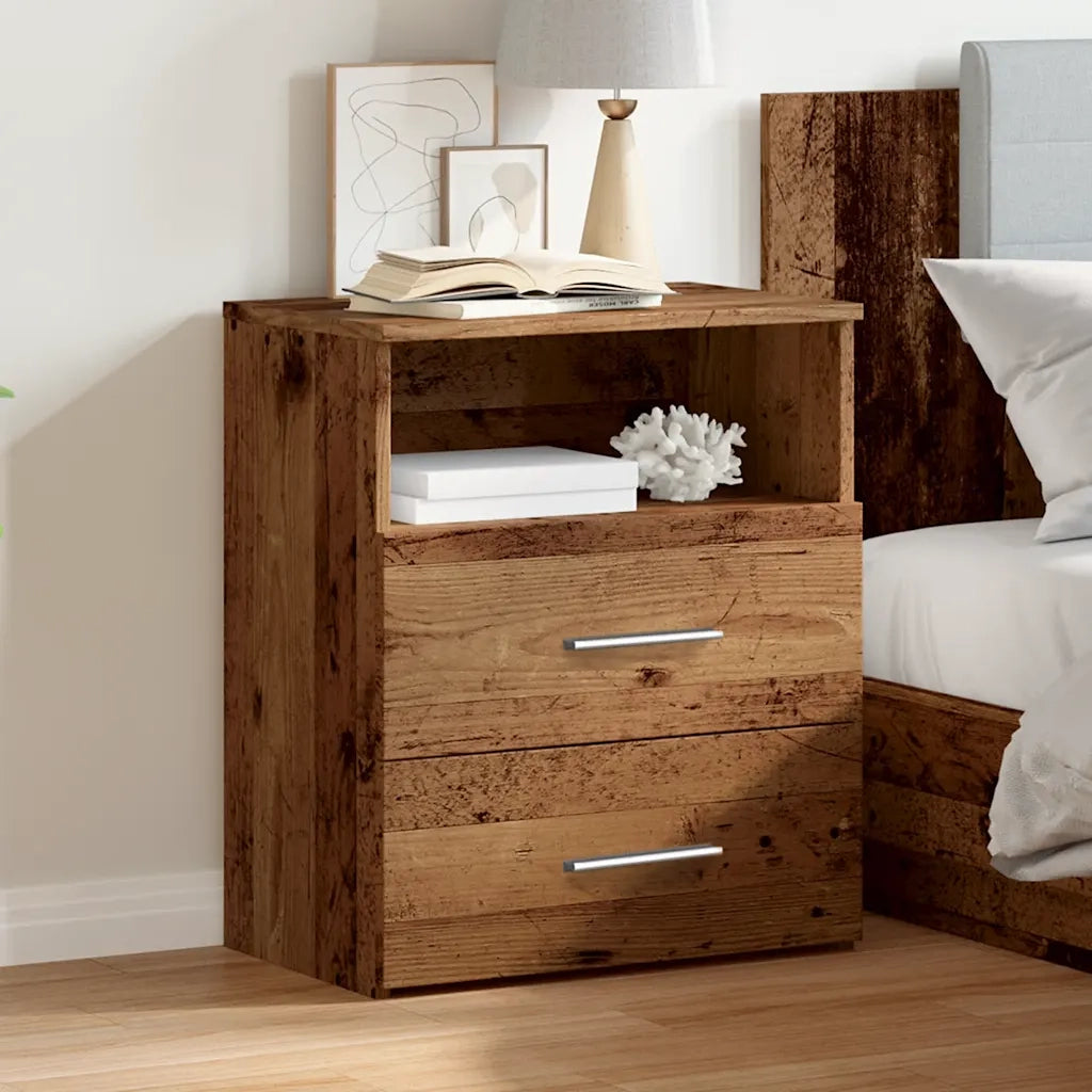 Comodino Legno Antico 50x32x60 cm in Legno Multistrato 856564