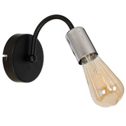 Applique da parete loft 1 luce nera/cromo Dow E27 15W Luminex