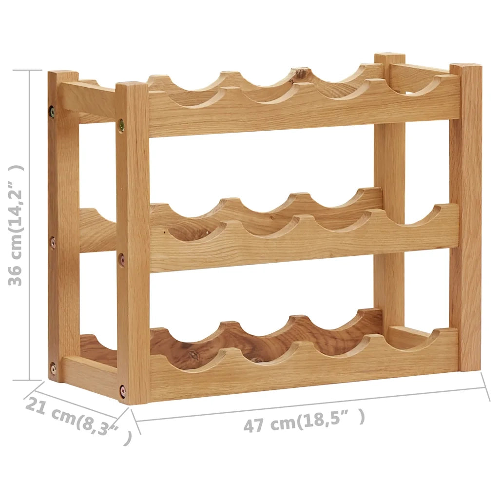 Cantinetta per 12 Bottiglie 47x21x36 cm in Legno Massello di Rovere cod mxl 48637