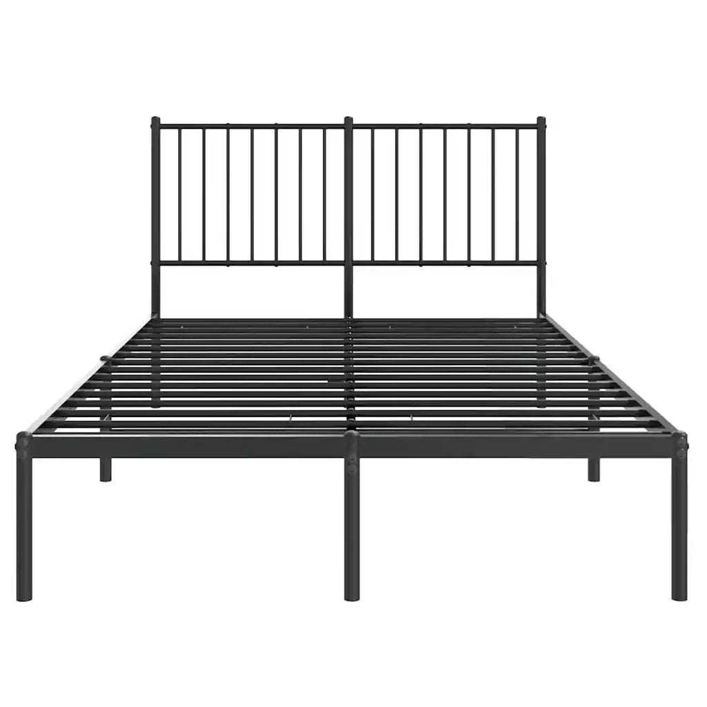 Giroletto con Testiera-Struttura Letto con testiera in Metallo Nero 120x190 cm 652162