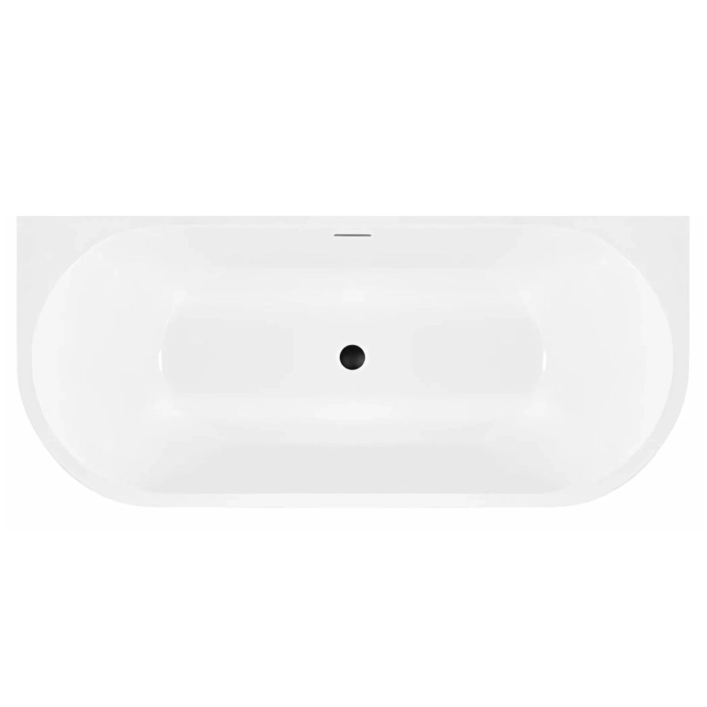 Vasca Bagno A Parete Olimpia 150cm Copritappo nero