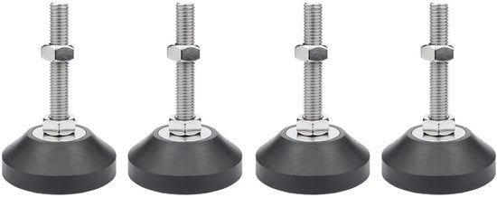 Set di livellatori per mobili - Livellamento fino a 50 mm - Set da 4 pezzi - Capacità di carico 80 kg - Base antiscivolo - Piede in nylon rinforzato - Livellatori per mobili