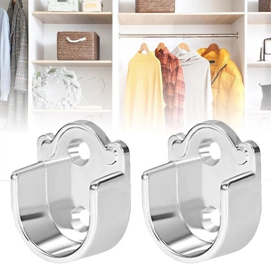 Supporto per attrezzi rotondo a forma di U - set di stecchi - supporto per attrezzi per abbigliamento - supporto per attrezzi da appendere - 22 mm - viti regolabili - attrezzo per abbigliamento