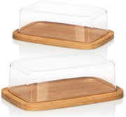 Botola per burro grande in legno - contenitore per burro con coperchio - contenitore per burro 19 x 125 x 6 cm - contenitore per burro in legno - contenitore per burro basso