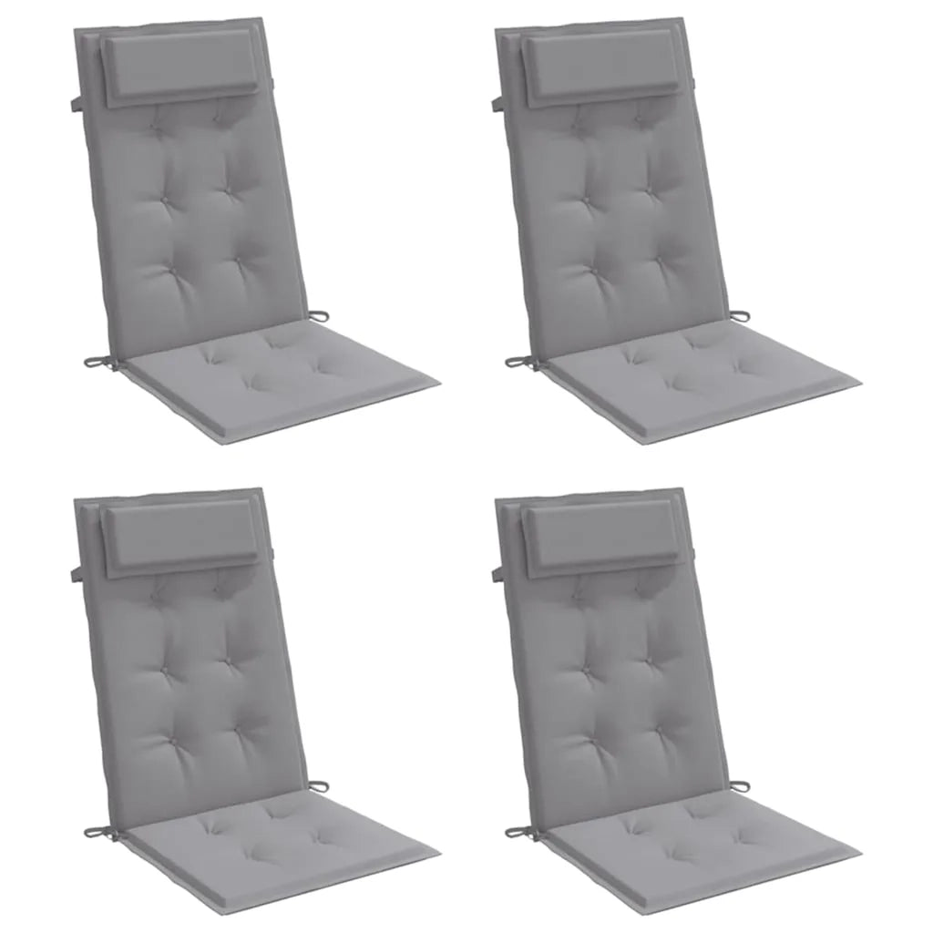 Cuscini per Sedia Schienale Alto 4 pz Grigio Tessuto Oxford 361878