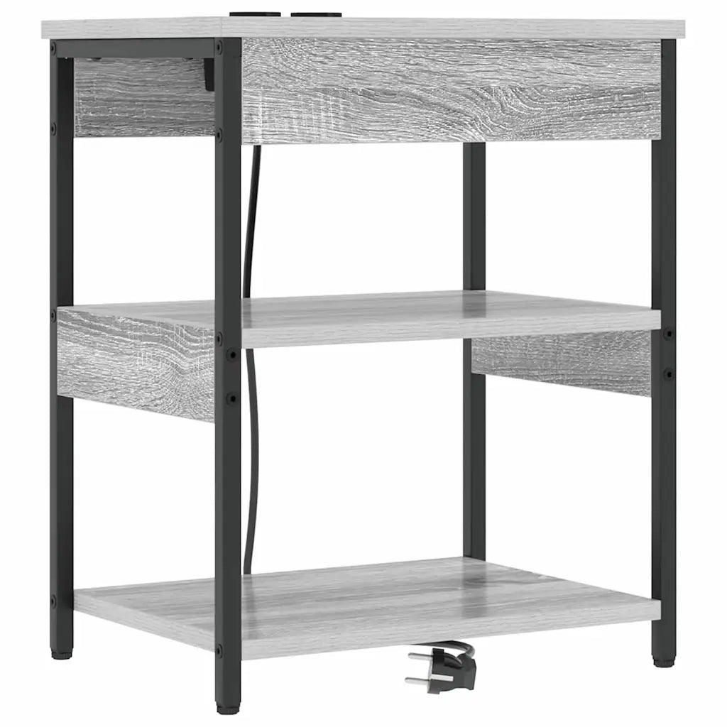 vidaXL Mobiletti da Notte 2 pcs Grigio sonoma 41 x 31 x 51 cm