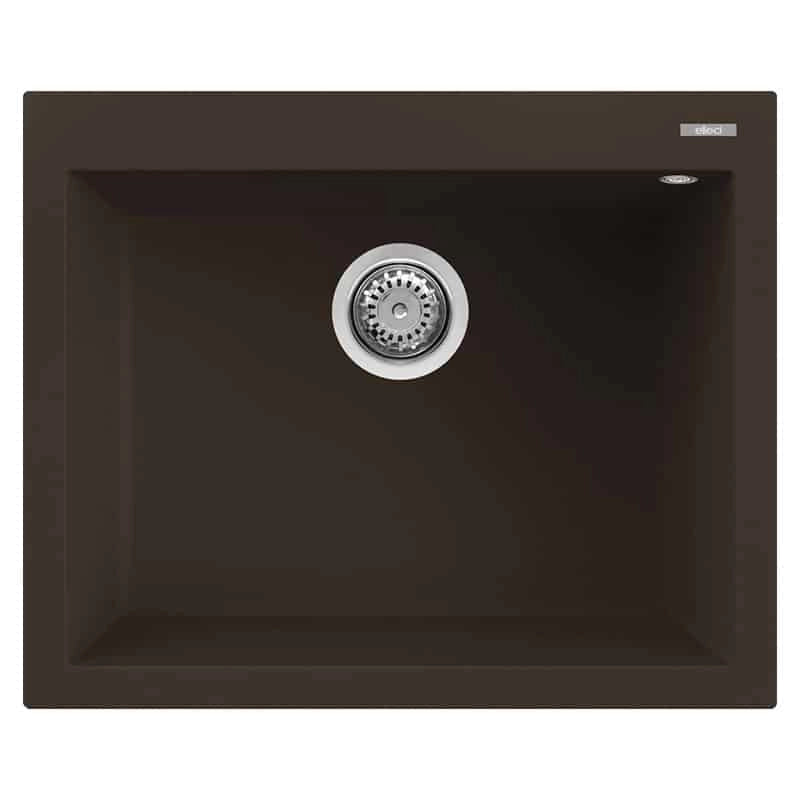 Lavello Elleci Incasso 1 vasca 61x50 Quadra 110 Granitek Espresso Marrone LGQ11078