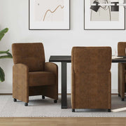 Sedie da Pranzo con Ruote 2 pcs Marrone 57 x 67 x 95 cm 42017843