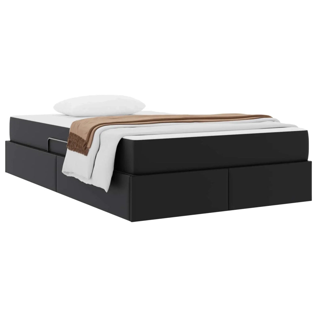 Letto con contenitore e materasso 2 pcs Nero Pelle 3399600