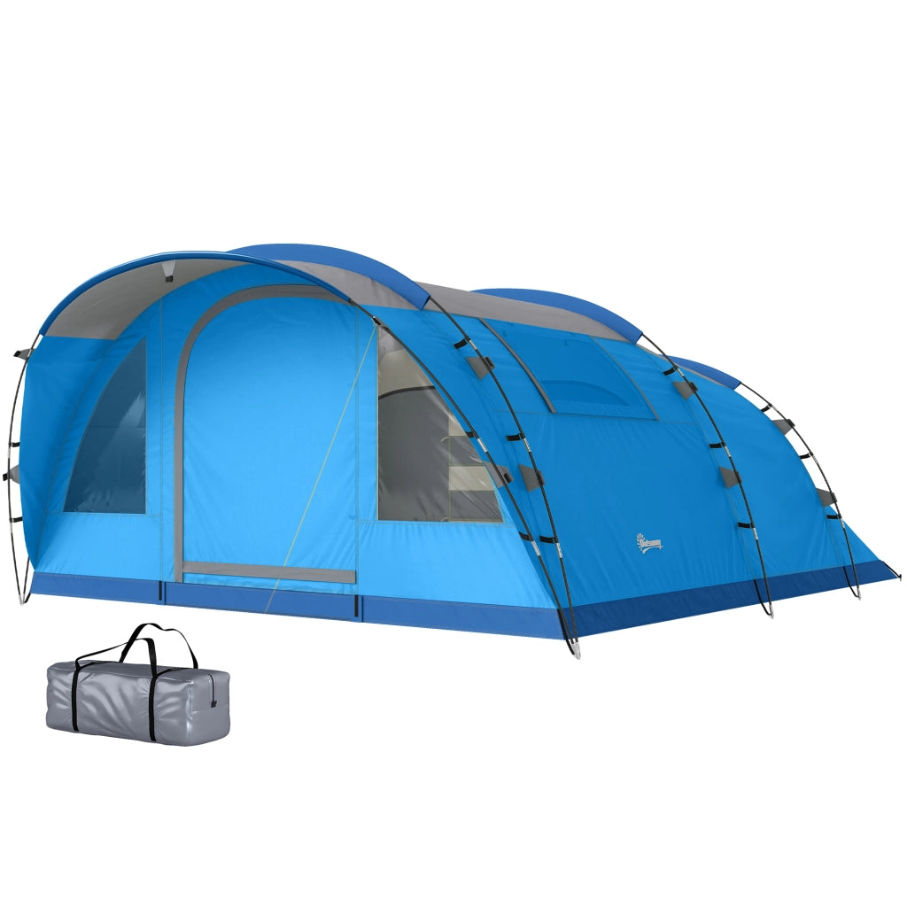 Tenda da campeggio tunnel 5 posti 3 stanze 4 finestre ¨C zephmum ¨C impermeabile