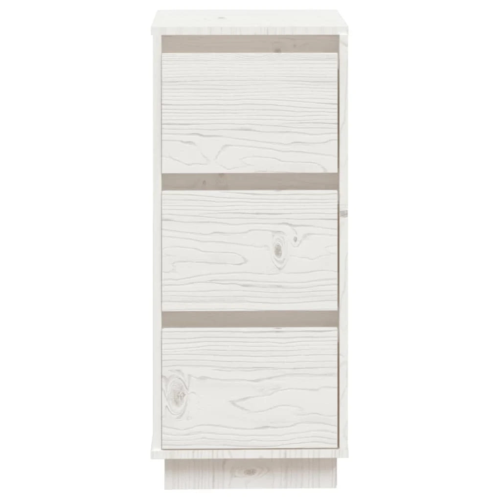 Buffet credenza cassettiera armadio mobile contenitore organizer per cucina soggiorno salotti set da 2 32 x 34 x 75 cm legno massello di pino bianco 02_0036655