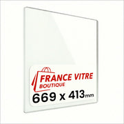 669 x 413 x 4 mm - Vetro per stufa a legna - vetro camino di ricambio - vetro per caminetto resistente al fuoco - France Vitre