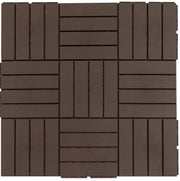 Piastrelle a incastro 30x30 cm marroni in PP riciclato, 9 pezzi