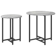 Set tavolini 2 pz | Tavolo laterale Grigio Sonoma e Nero