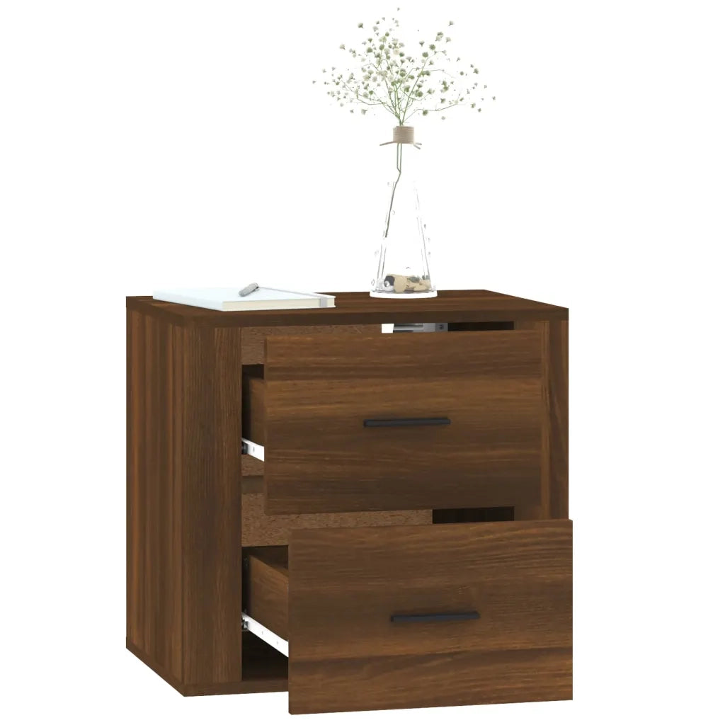 Comodino | Armadio da Notte | Mobiletto da notte a Muro Rovere Marrone 50x36x47 cm