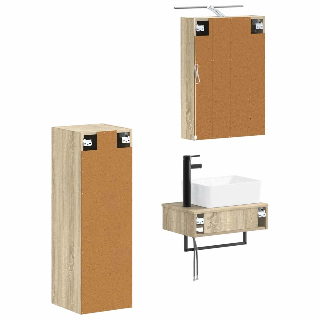Set di Armadi da Bagno 4 pcs Rovere Sonoma 50 x 14,5 x 70 cm 3407393