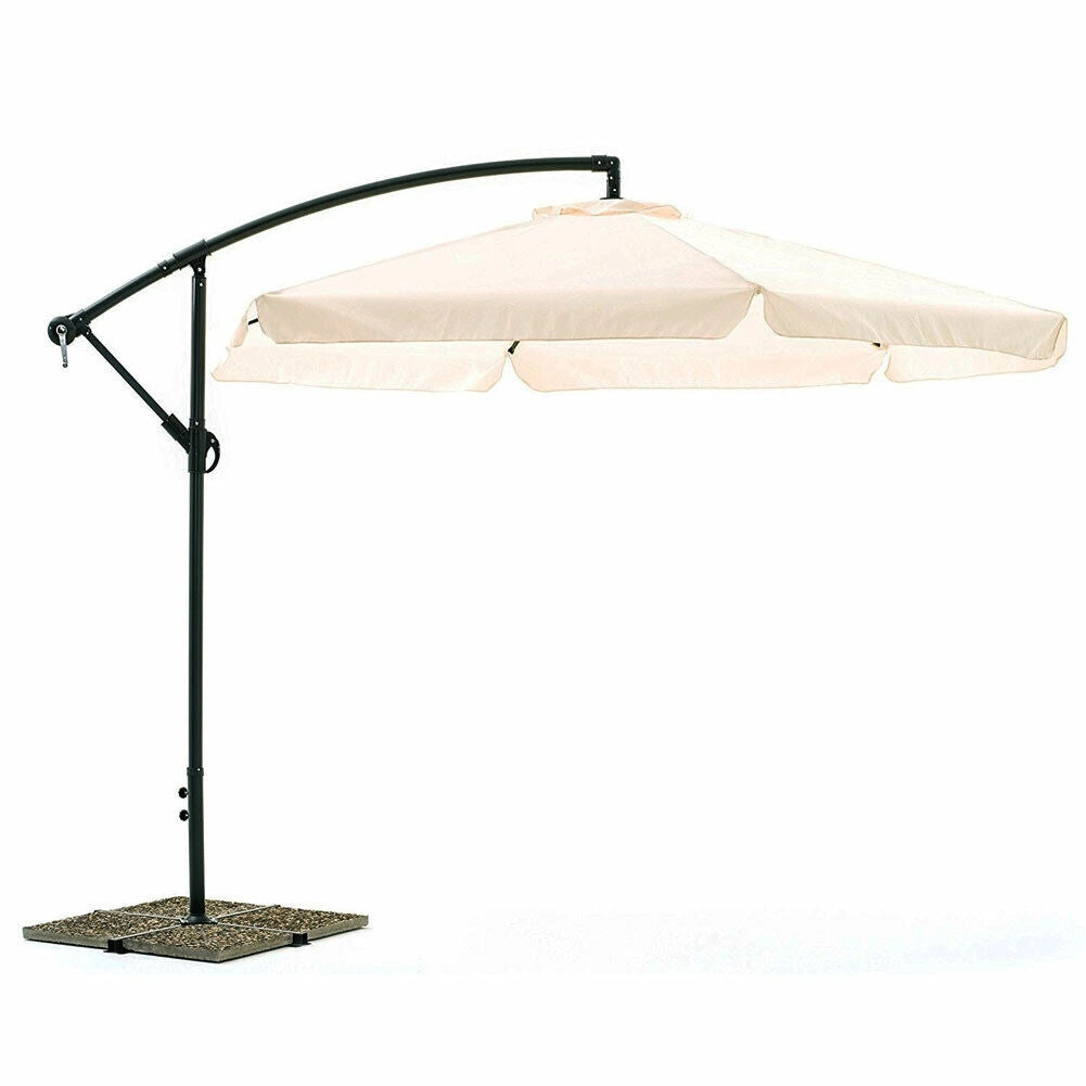 Ombrellone Giardino Decentrato 3x3 Ecru Telo con pendente Palo Alluminio Gazebo