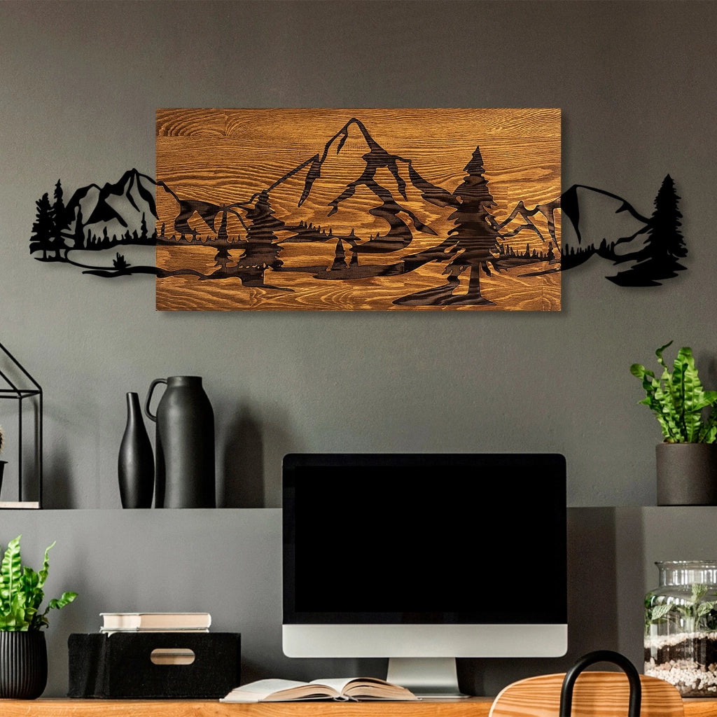 Mitorori, Quadro Materiale Struttura in Metallo, 30x95h cm Nero