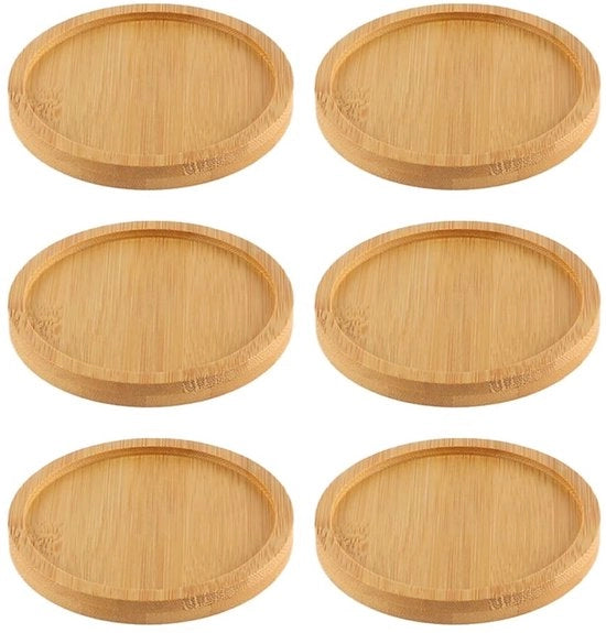 Set di 6 supporti per candele in legno - Piastra di 9 cm - Decorazione da tavola - Decorazione di matrimonio - Atmosfera romantica