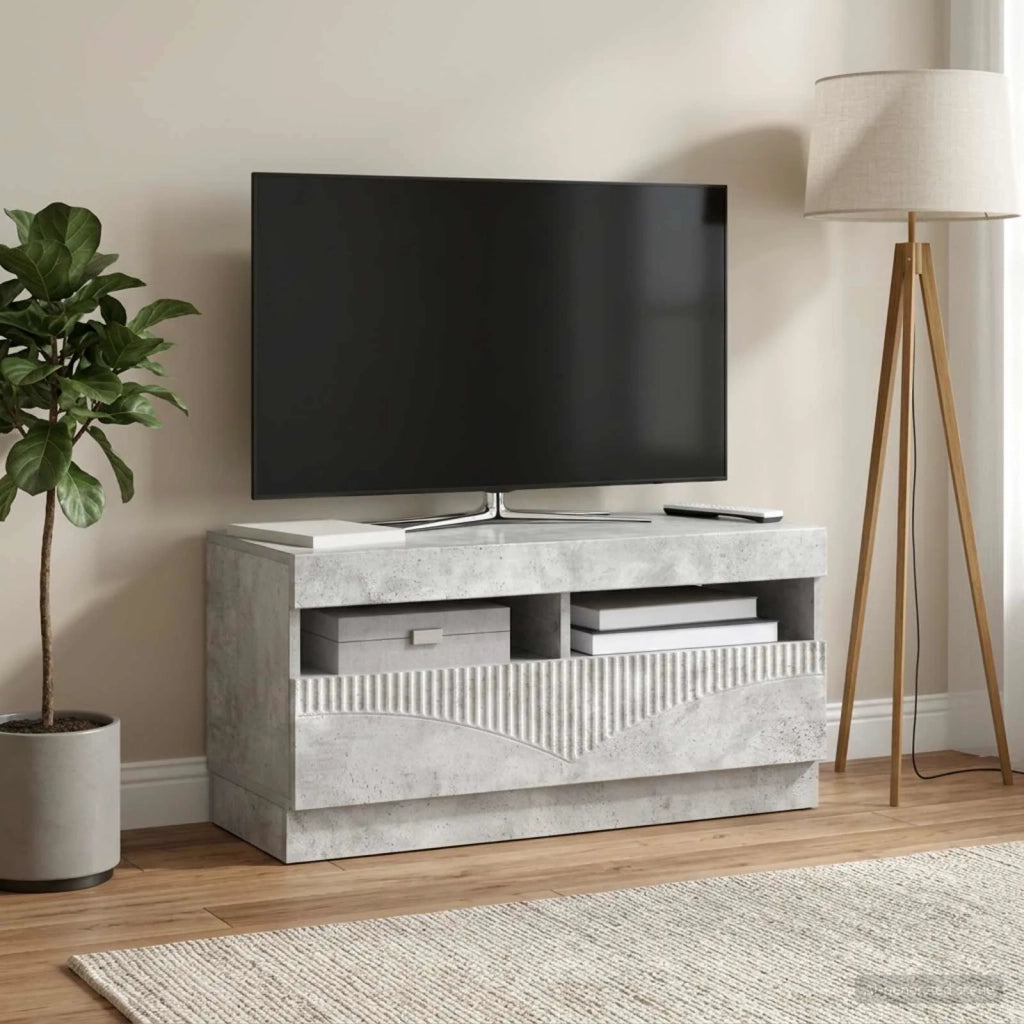 Mobile TV LED Grigio Cemento Legno ingegnerizzato 897438