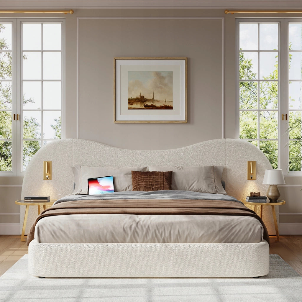 Letto imbottito 180x200 - Xylo - Idraulico bianco
