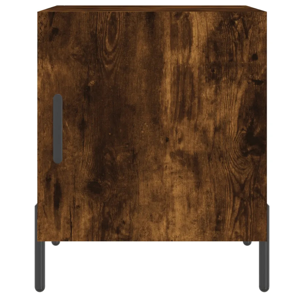 Set di 2 Comodini | Armadio da Notte | Mobiletto da notte Rovere Fumo 40x40x50 cm in Legno Multistrato