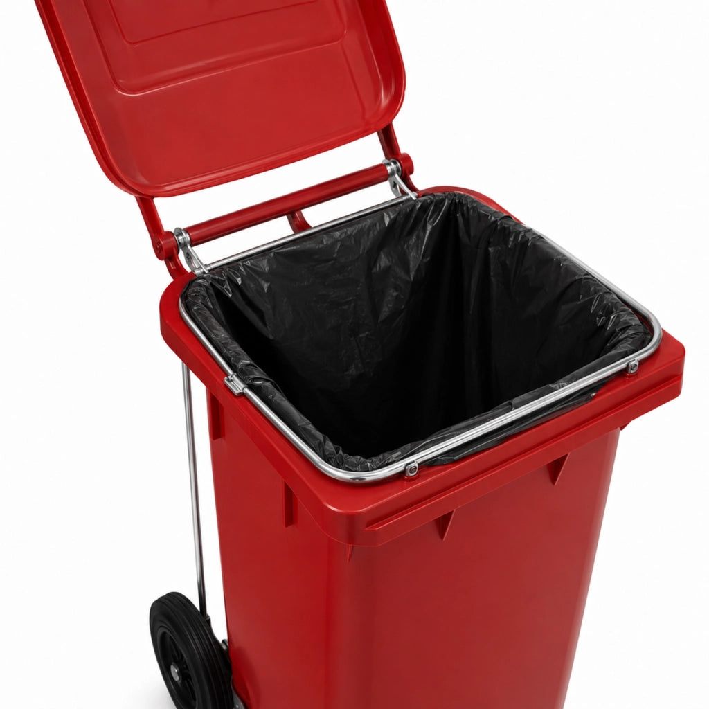 Kit Pedale e Anello Fermasacco Mobil Plastic per Contenitore Rifiuti 120 Litri Acciaio Zincato