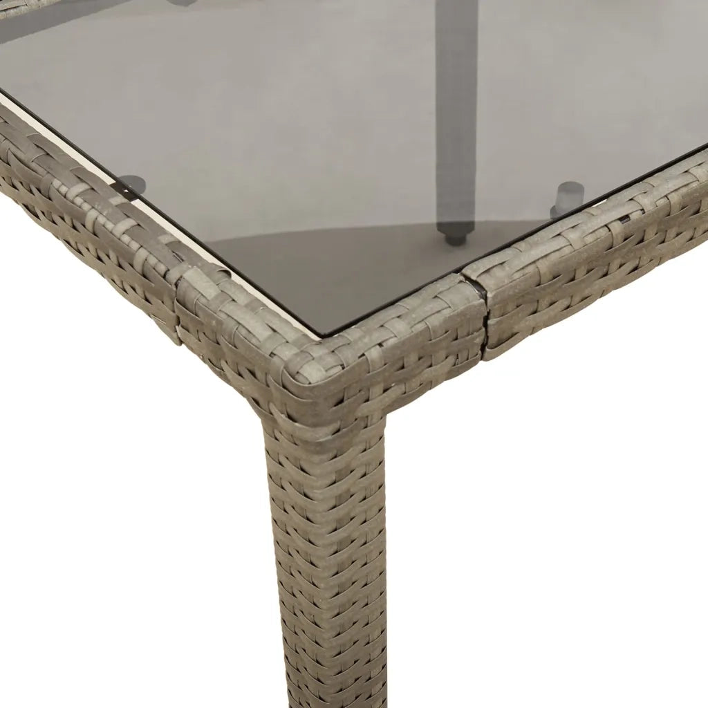 Set da Pranzo da Giardino 5 pz | Set Salotto da Giardino con Cuscini Polyrattan e Vetro