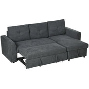 Divano letto 3 posti con chaise longue ¨C Xylo ¨C tessuto grigio scuro