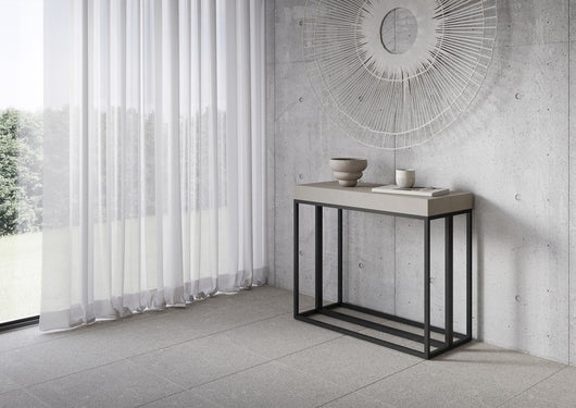 Consolle Allungabile 90-196x40x77 cm Epoca Small Cashmere Telaio Antracite