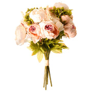 Bouquet di fiori artificiali rosa pastello Decorazione artificiale 45 cm Peonie Decorazione da tavolo Soggiorno Sala da pranzo