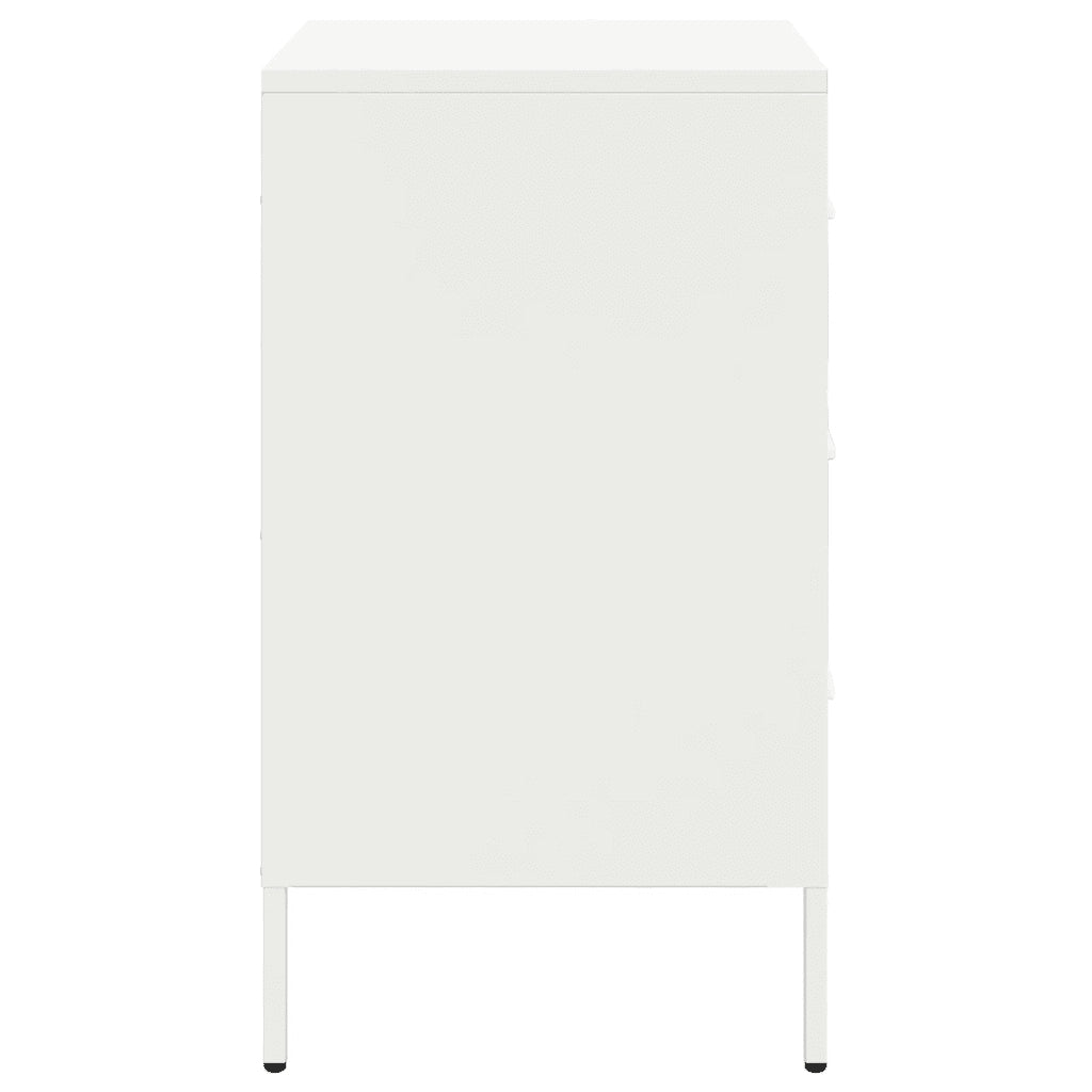 Comodino-Tavolino da notte Bianco 36x39x68 cm in Acciaio 481121