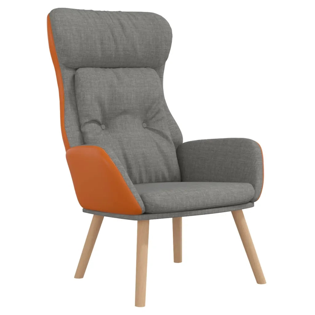 Poltrona Rilassante Grigio Chiaro in Tessuto e PVC cod mxl 14912