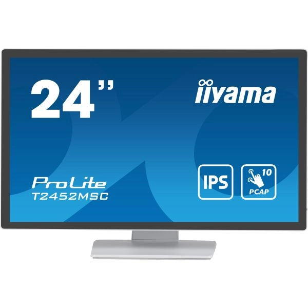 Iiyama prolite t2452msc-w1 monitor pc 60,5 cm (23.8") 1920 x 1080 pixel full hd lcd touch screen multi utente bianco