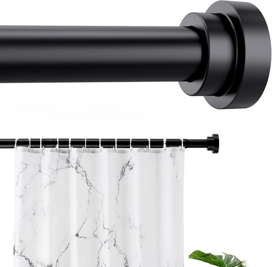 Maniglia per tende estensibile - regolabile senza perforazione - nero - 76-226 cm